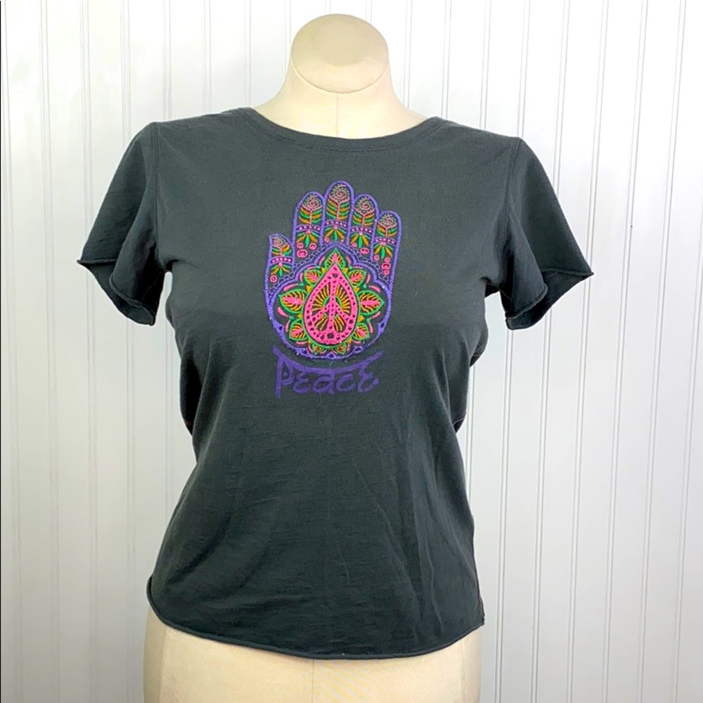 LUCKY BRAND: Embroidered Hamsah Tee